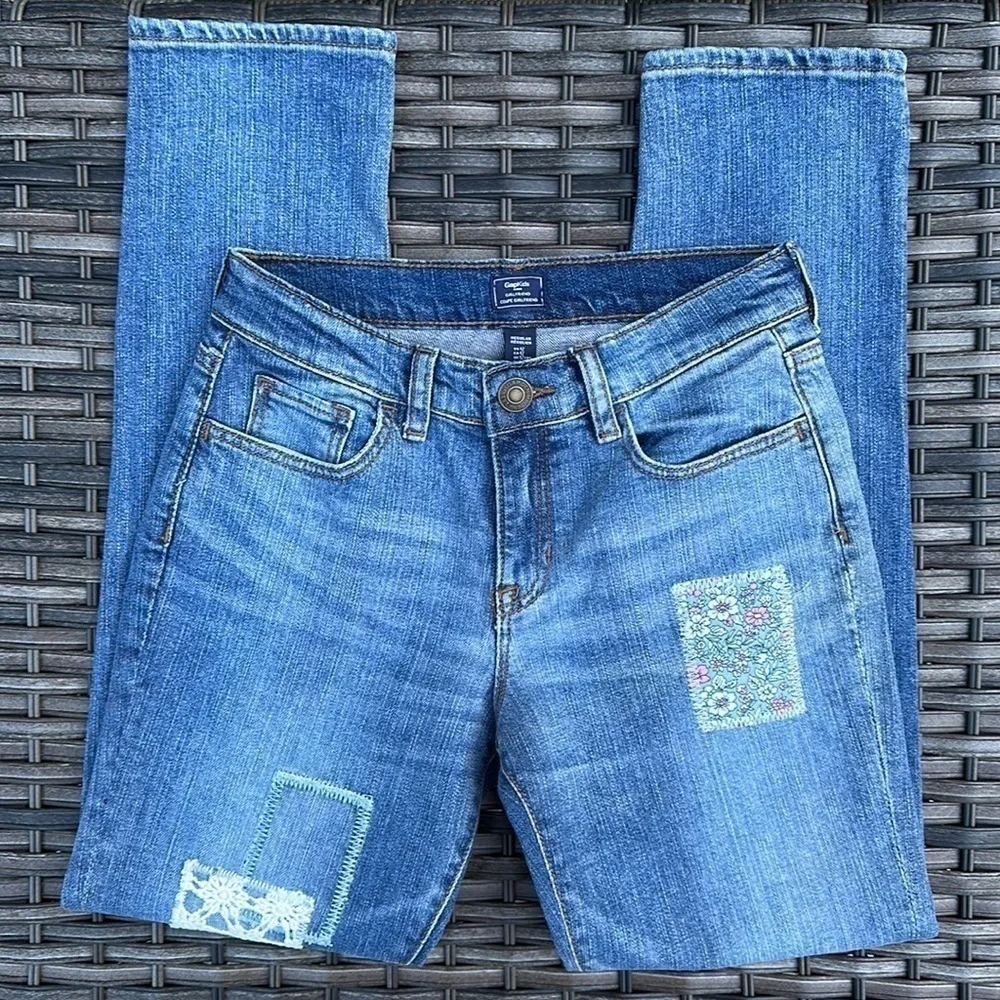 Gap Kids Faded Girlfriend Fashion Patch Jeans
